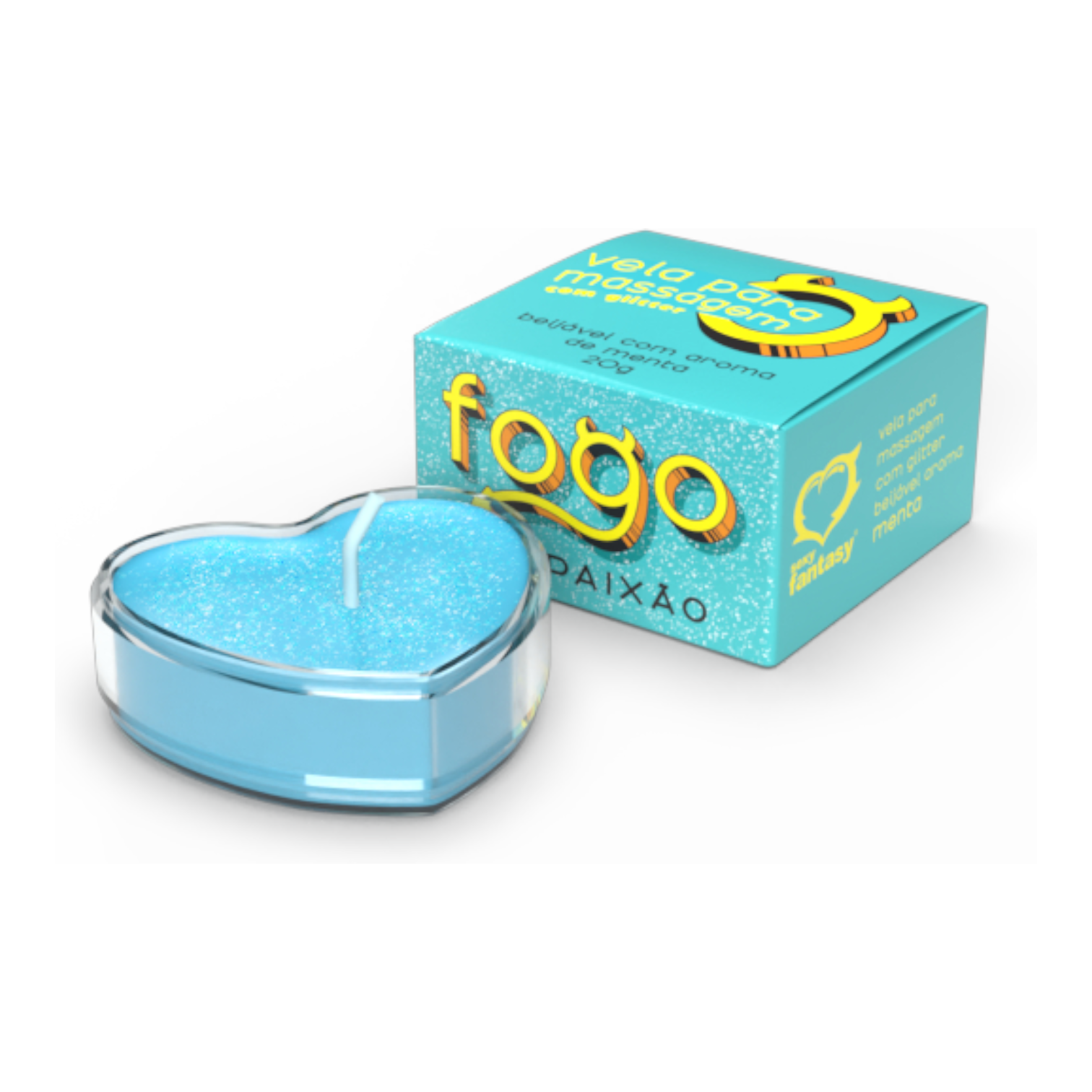 Vela Beijável Fogo da Paixão Com Glitter - Imagem 2